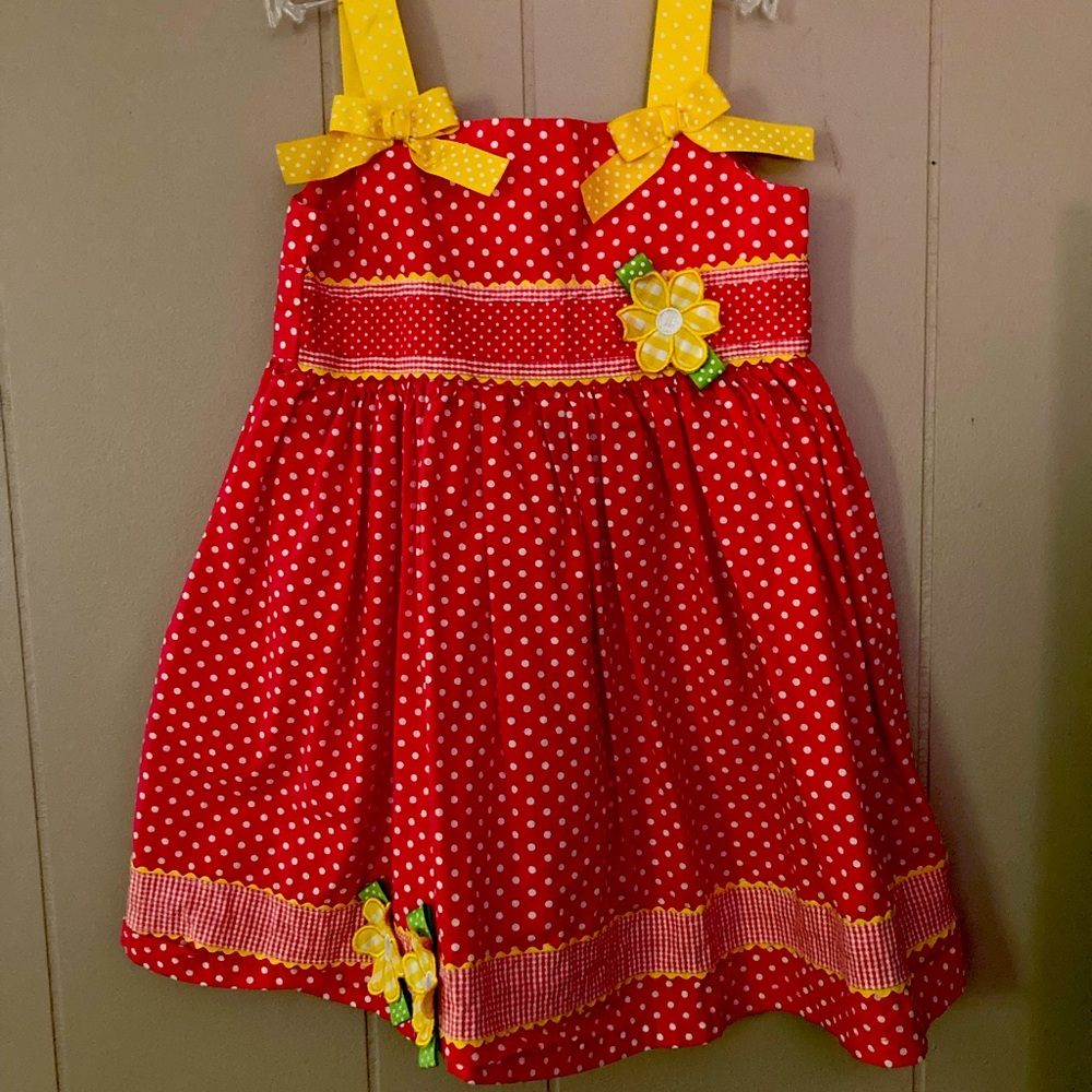 Pink and Yellow Blue Beri Boulevard dress.